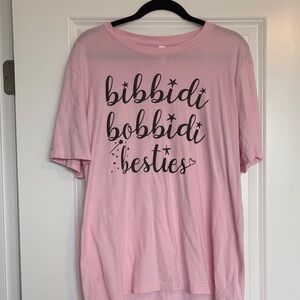 Disney inspired Pink Graphic Tee “Bibbidi Bobbidi Besties” size XL